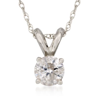 .33 Carat Diamond Solitaire Pendant Necklace in 14kt White Gold. 18" &mdash; Alt Image 1
