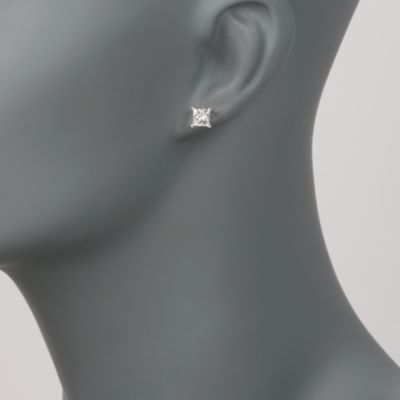 2.00 ct. t.w. Princess-Cut Diamond Stud Earrings in 14kt White Gold &mdash; Alt Image 2