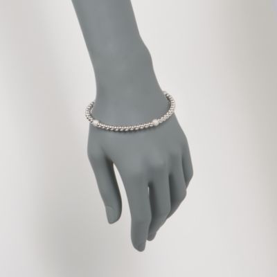 Italian Sterling Silver Beaded Bangle Bracelet &mdash; Alt Image 2