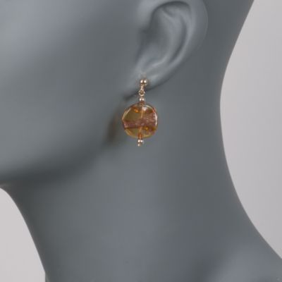 Italian Murano Glass Earrings in 14kt Yellow Gold &mdash; Alt Image 2