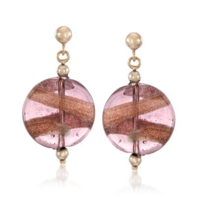Italian Murano Glass Earrings in 14kt Yellow Gold &mdash; Alt Image 1