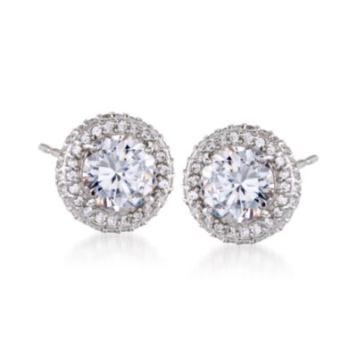 5.05 ct. t.w. CZ Stud Earrings in Sterling Silver &mdash; Alt Image 1