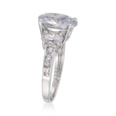 5.40 ct. t.w. CZ 3-Stone Ring With CZs in Sterling Silver &mdash; Alt Image 3