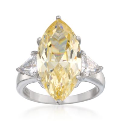 8.10 ct. t.w. Yellow and Clear CZ Ring in Sterling Silver &mdash; Alt Image 1