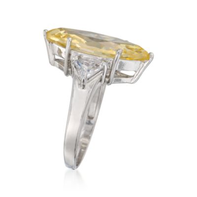 8.10 ct. t.w. Yellow and Clear CZ Ring in Sterling Silver &mdash; Alt Image 3