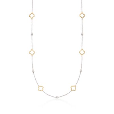 .80 ct. t.w. CZ Clover Necklace in Two-Tone &mdash; Alt Image 1