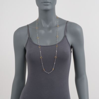 .80 ct. t.w. CZ Clover Necklace in Two-Tone &mdash; Alt Image 4