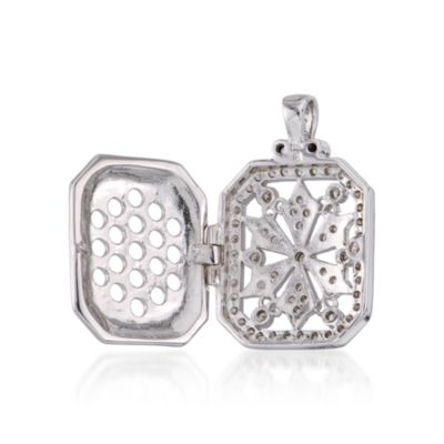 2.75 ct. t.w. CZ Floral Locket In Sterling Silver &mdash; Alt Image 3