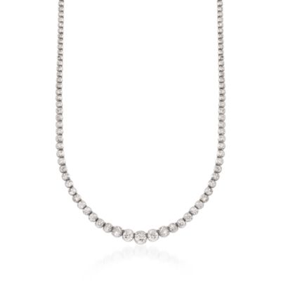 10.50 ct. t.w. Graduated Diamond Tennis Necklace in 14kt White Gold. 20" &mdash; Alt Image 1