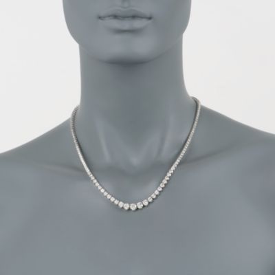 10.50 ct. t.w. Graduated Diamond Tennis Necklace in 14kt White Gold. 20" &mdash; Alt Image 2