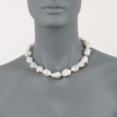 14-16mm Cultured Baroque Pearl Necklace in 14kt Yellow Gold &mdash; Alt Image 3