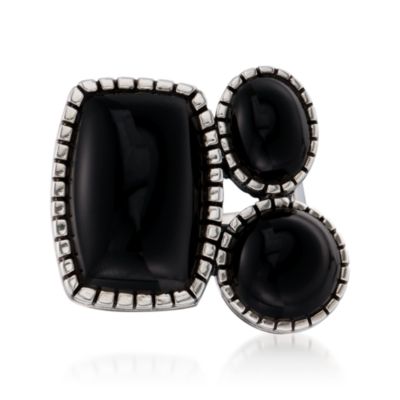 Black Onyx Abstract Ring in Sterling Silver &mdash; Alt Image 1