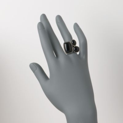 Black Onyx Abstract Ring in Sterling Silver &mdash; Alt Image 2
