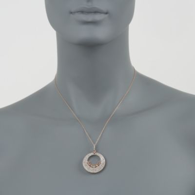 2.50 ct. t.w. Brown and White Diamond Circle Pendant in 14kt Rose Gold. Pendant &mdash; Alt Image 2