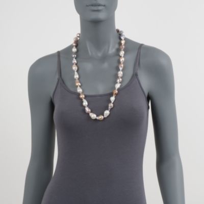 13-15mm Multicolored Cultured Baroque Pearl Necklace &mdash; Alt Image 2