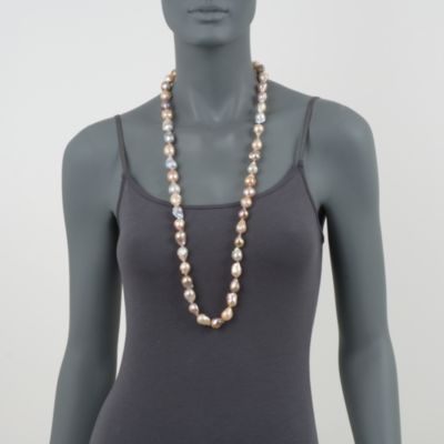 13-15mm Multicolored Cultured Baroque Pearl Necklace &mdash; Alt Image 3