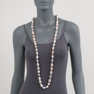 13-15mm Multicolored Cultured Baroque Pearl Necklace &mdash; Alt Image 4