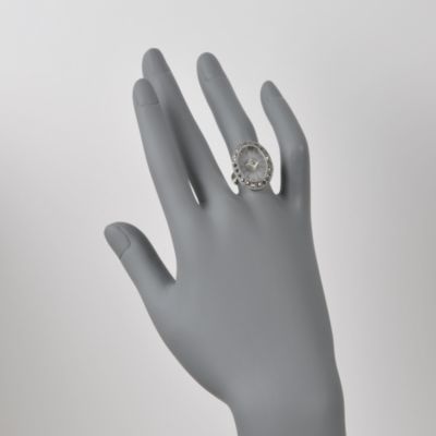 Marcasite and Sunray Crystal Ring in Sterling Silver &mdash; Alt Image 2