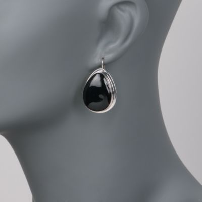 Black Onyx Teardrop Earrings In Sterling Silver &mdash; Alt Image 2