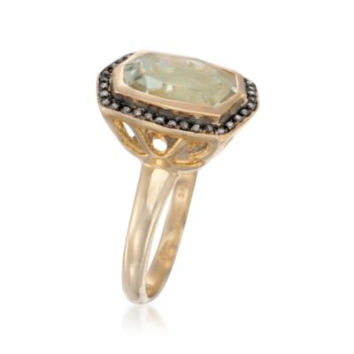 5.00 Carat Green Amethyst and .11 ct. t.w. Diamond Ring in Two-Tone &mdash; Alt Image 3