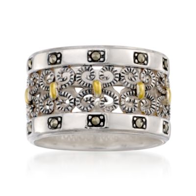 Gray Marcasite Eternity Band in Sterling Silver &mdash; Alt Image 1