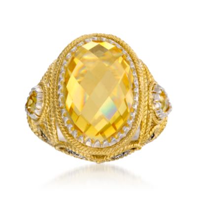 19.00 ct. t.w. CZ and Marcasite Ring in Sterling Silver &mdash; Alt Image 1
