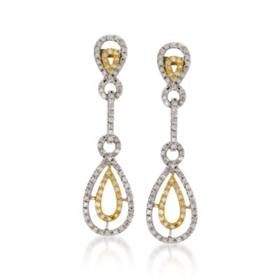 .70 ct. t.w. Diamond Drop Earrings In 14kt Two-Tone Gold &mdash; Alt Image 1