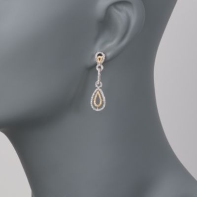 .70 ct. t.w. Diamond Drop Earrings In 14kt Two-Tone Gold &mdash; Alt Image 2