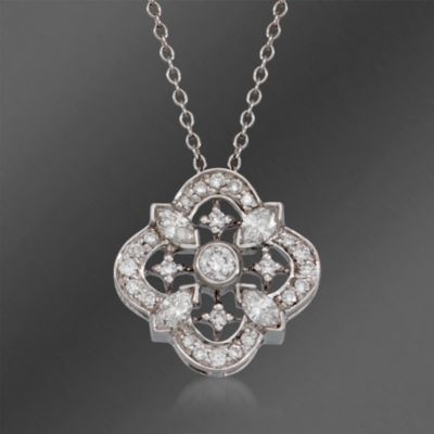 Kwiat .46 ct. t.w. Diamond "Clover" Neckalce in 18kt White Gold. 16" &mdash; Alt Image 1