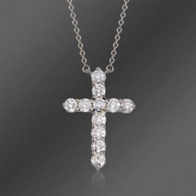 Kwiat .85 ct. t.w. Diamond Cross "Faith" Pendant Necklace in 18kt White Gold. 16" &mdash; Alt Image 1