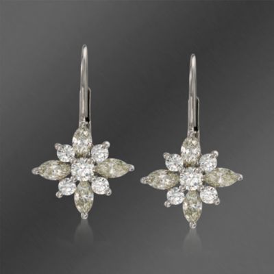 Kwiat 1.85 ct. t.w. Diamond "Star" Drop Earrings in Platinum and 18kt White Gold &mdash; Alt Image 1