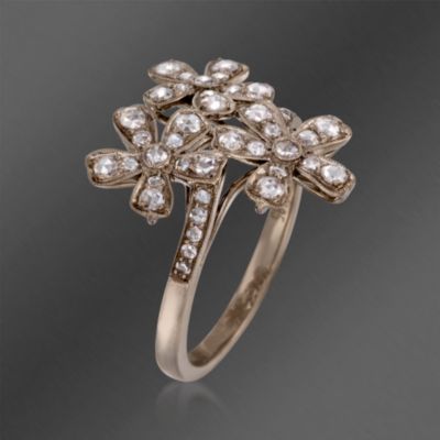 Kwiat .56 ct. t.w. Diamond Floral "Vintage" Ring in 18kt White Gold &mdash; Alt Image 3