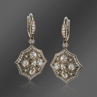 Kwiat 1.78 ct. t.w. Diamond Drop "Vintage" Earrings in 18kt White Gold &mdash; Alt Image 1