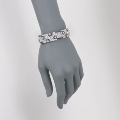 Kwiat 12.60 ct. t.w. Sapphire and 8.00 ct. t.w. Diamond "Vintage" Bracelet in Platinum. 7" &mdash; Alt Image 2