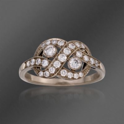 Kwiat .45 ct. t.w. Diamond "Vintage" Knot Ring in 18kt White Gold &mdash; Alt Image 1