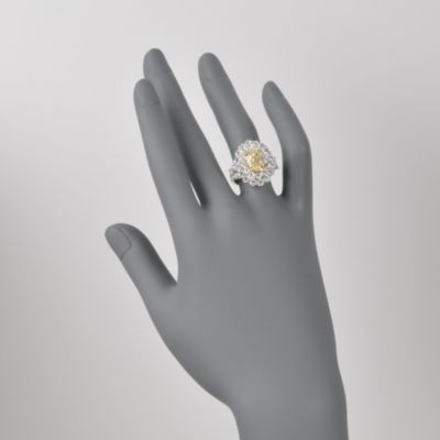 2.12 Carat Certified Fancy Yellow Diamond Ring With 4.51 ct. t.w. Diamonds in 18kt Two-Tone Gold &mdash; Alt Image 2