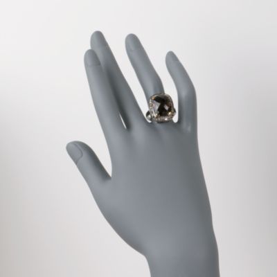 7.10 Carat Smoky Quartz and .55 ct. t.w. Diamond Ring in Sterling Silver &mdash; Alt Image 2