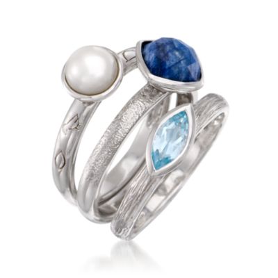 Set of Three 1.85 ct. t.w. Multi-Gem Rings  In Sterling Silver &mdash; Alt Image 3