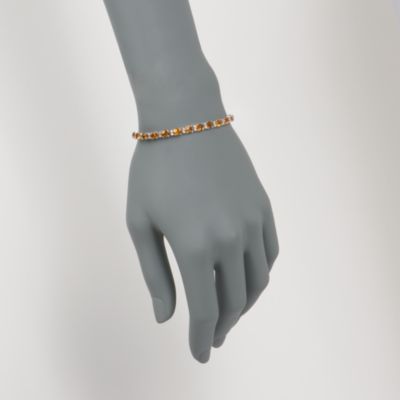 9.00 ct. t.w. Citrine and .40 ct. t.w. Diamond Bracelet in 14kt White Gold. 8" &mdash; Alt Image 2