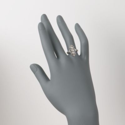 C. 1990 Vintage .20 ct. t.w. Diamond and Faux Sapphire Ring in 18kt White Gold. Size 8.25 &mdash; Alt Image 2