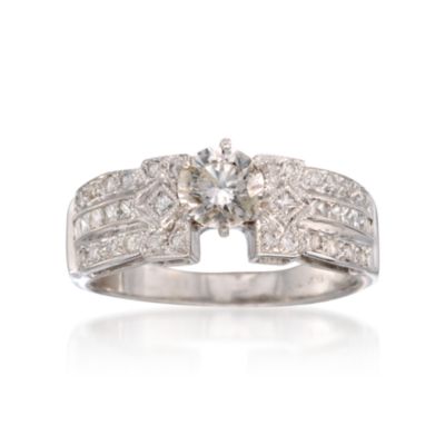 C. 1990 Vintage 1.30 ct. t.w. Diamond Engagement Ring in 18kt White Gold. Size 8.25 &mdash; Alt Image 1