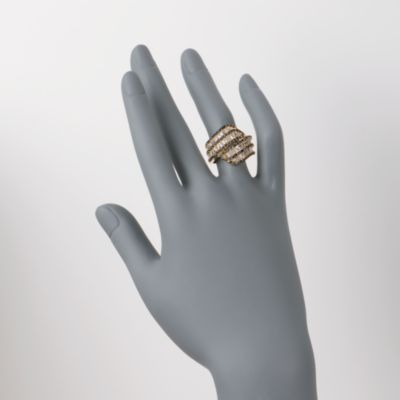 2.00 ct. t.w. Black and White CZ Ribbon Ring in Vermeil &mdash; Alt Image 2