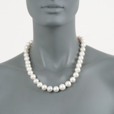 13-15mm Pearl Necklace in 14kt Yellow Gold Clasp &mdash; Alt Image 4
