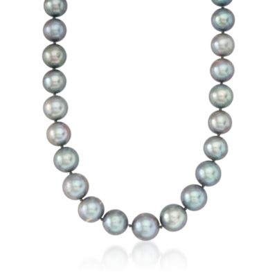Gray 13-15mm Pearl Strand Necklace in 14kt Yellow Gold &mdash; Alt Image 1