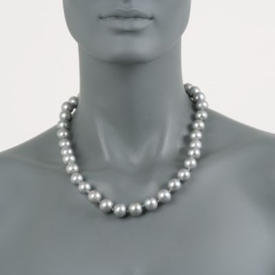 Gray 13-15mm Pearl Strand Necklace in 14kt Yellow Gold &mdash; Alt Image 4