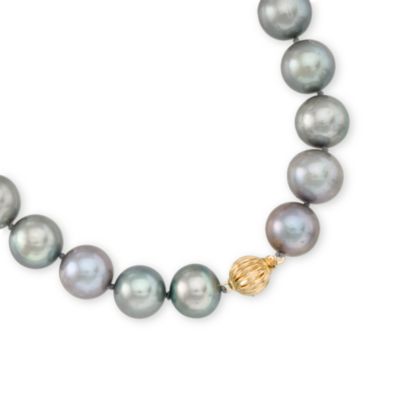Gray 13-15mm Pearl Strand Necklace in 14kt Yellow Gold &mdash; Alt Image 5