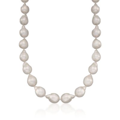 10-11mm Baroque Pearl Necklace With 14kt Yellow Gold Clasp. 18" &mdash; Alt Image 1