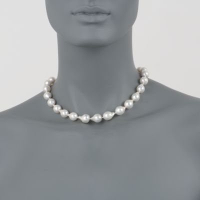 10-11mm Baroque Pearl Necklace With 14kt Yellow Gold Clasp. 18" &mdash; Alt Image 2