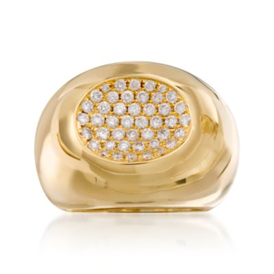 .75 ct. t.w. Pave Diamond Oval Ring in 14kt Yellow Gold. Size 6.5 &mdash; Alt Image 1