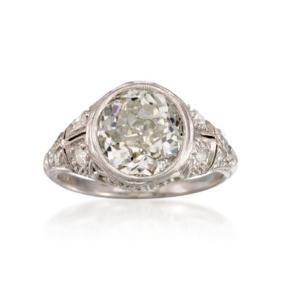 C. 1990 Vintage 3.60 Carat Diamond Ring With .40 ct. t.w. Diamonds in Platinum. Size 6.5 &mdash; Alt Image 1